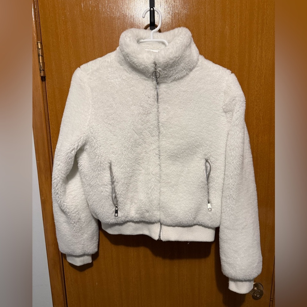 U2b Cozy Women's Cream Teddy Jacket